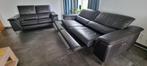 Salon cuir Calia 3 + 2 avec relax électriques, Huis en Inrichting, Zetels | Zetels, Ophalen, Gebruikt, Leer, Rechte bank
