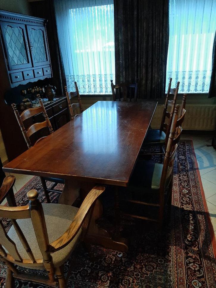 eetkamer in kerselaar, Maison & Meubles, Salles à manger complètes, Utilisé, 4 à 6 chaises, Enlèvement