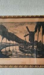 Eau forte de Maurice Flament "Canal en Brabant ", Antiquités & Art, Art | Dessins & Photographie, Enlèvement