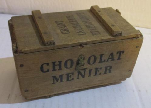 emballage de boîte en bois extrêmement petit Chocolat Meunie, Antiquités & Art, Curiosités & Brocante, Envoi
