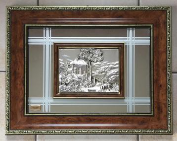 Vintage 3D-frame met spiegel in 925 sterling zilver beschikbaar voor biedingen