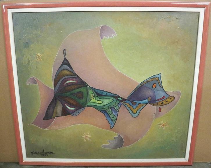 Gerard LAENEN, abstractie 1965, Antiek en Kunst, Kunst | Schilderijen | Abstract, Ophalen of Verzenden