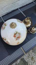 PRACHTIGE VINTAGE  KROONLUCHTER OPALINE BLOEMEN, Antiek en Kunst, Ophalen of Verzenden