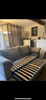 Canapé-lit divan lit 2-3 places, couleur brun grège., Maison & Meubles, Deux personnes, 100 cm, Brun, Autres dimensions