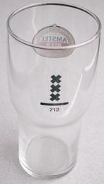 Amstel dubbeldruk Bier glas nieuw in doos 3 kruizen LOGO 712, Verzamelen, Ophalen of Verzenden, Nieuw, Amstel