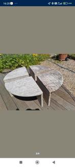 Vintage retro travertin salontafels, Ophalen, Zo goed als nieuw