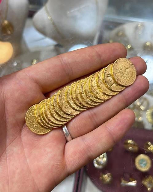 Lot pieces monnaies or 20 Francs 20fr, Postzegels en Munten, Munten | België, Goud, Goud, Ophalen of Verzenden