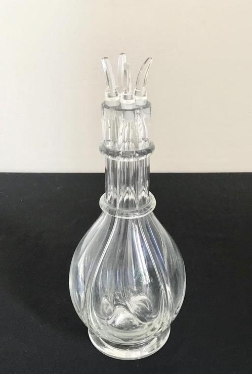 Likeurfles - 4 kamerfles in dik glas - jaren ‘50/60, Verzamelen, Glas en Drinkglazen, Zo goed als nieuw, Overige typen, Ophalen of Verzenden