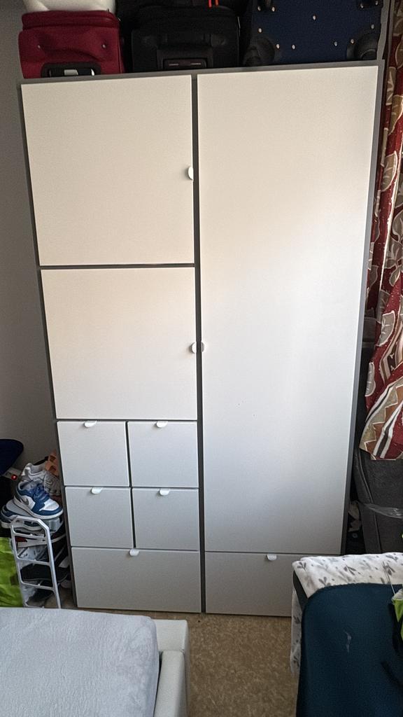 Grande armoire blanche – 122×59×216 cm – excellent état, Maison & Meubles, Armoires | Casiers, Comme neuf, Enlèvement