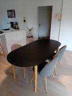 Tafel MARSTRAND 100x200/280 donker eiken, Huis en Inrichting, Tafels | Eettafels, Ophalen, Zo goed als nieuw