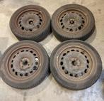 4 winterbanden op velg met wieldoppen - 195/55 R16, Pneus et Jantes, Pneus hiver, 16 pouces, Véhicule de tourisme