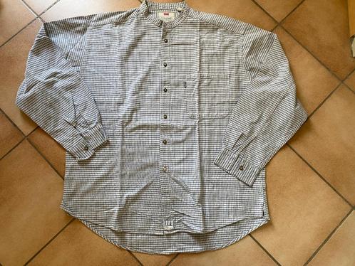 Levi's geruit hemd 100% katoen witblauw XL Mao-kraag, Kleding | Heren, Overhemden, Zo goed als nieuw, Halswijdte 43/44 (XL), Blauw
