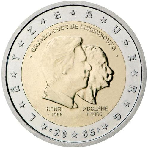 2 euro Luxemburg 2005 - Henri en Adolphe (UNC), Postzegels en Munten, Munten | Europa | Euromunten, Losse munt, 2 euro, Luxemburg