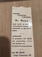 Vintage bladwijzer van Dr. Mann, stilt de pijn, Reclame, Gebruikt, Ophalen of Verzenden