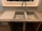 Blanco dubbele spoelbak, Huis en Inrichting, Ophalen, Zo goed als nieuw