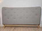 Gestoffeerd grijs wandpaneel, hoofdbord. wandbevestiging., Huis en Inrichting, Ophalen, Klassiek, modern, 140 cm, Zo goed als nieuw