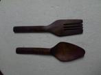 Houtsnijwerk vork en lepel, Antiek en Kunst, Kunst | Beelden en Houtsnijwerken, Ophalen of Verzenden