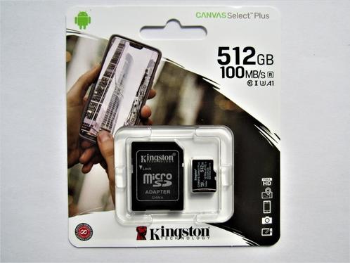 Kingston micro SD kaart 512GB nieuw, Audio, Tv en Foto, Foto | Geheugenkaarten, Nieuw, SD, 512 GB, Videocamera, Ophalen of Verzenden