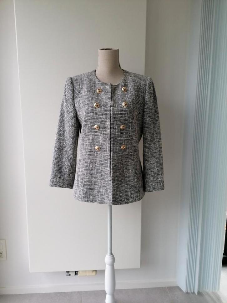 Grijs jasje van Zara , mt 38, Kleding | Dames, Jasjes, Kostuums en Pakken, Zo goed als nieuw, Jasje, Maat 38/40 (M), Grijs, Ophalen of Verzenden