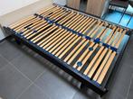 Lit 140x200 avec sommier, Ophalen, Zwart, Tweepersoons, 140 cm