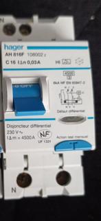Interrupteur différentiel Hager 16A 30mA HI, Bricolage & Construction, Électricité & Câbles, Interrupteur, Enlèvement ou Envoi