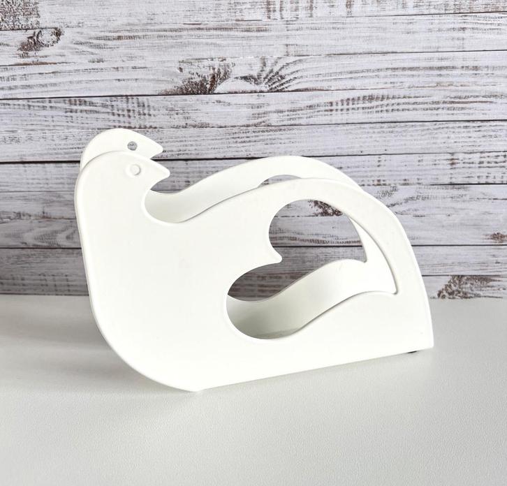 Porte-serviettes blanc en forme d'oiseau cœur Ikea Poppig, Huis en Inrichting, Woonaccessoires | Overige, Gebruikt, Ophalen of Verzenden