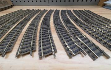 12 x Fleischmann 6125 - Rail incurvé R2, 420 mm, 36 (HO), Enlèvement ou Envoi, Comme neuf, Rails, Fleischmann