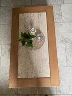 Salontafel in hout en marmer, Ophalen, Gebruikt, 100 tot 150 cm, 50 tot 100 cm