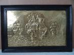 Plaque murale ancienne voiliers relief voiliers cuivre 1900, Enlèvement ou Envoi