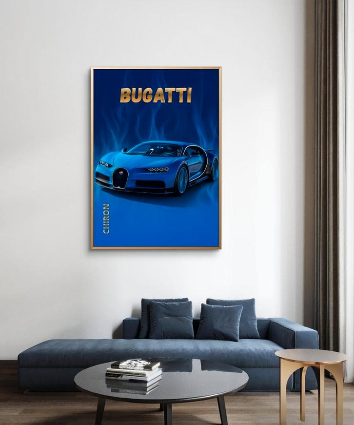 Bugatti Chiron poster, Collections, Posters & Affiches, Neuf, Sport, Rectangulaire vertical, Enlèvement ou Envoi