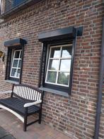 twee kwaliteitsvolle afzelia vensterramen, Ophalen, Zo goed als nieuw, 100 tot 150 cm, 100 tot 150 cm