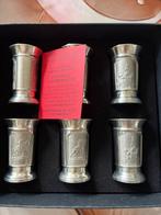 6 verres à gouttes en étain des Potstainiers Hutois avec CA, Antiek en Kunst, Ophalen