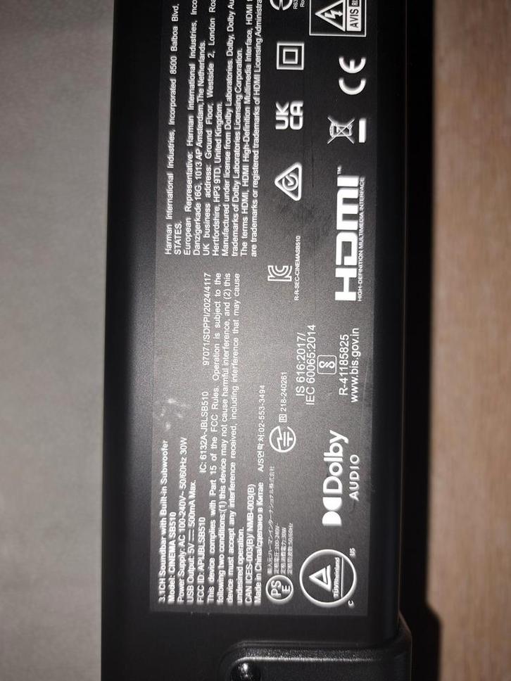 JBL Cinema SB510, Audio, Tv en Foto, Soundbars, Nieuw, Bluetooth, Met ingebouwde subwoofer, Ophalen