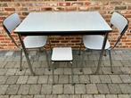 Formica vintage tafel 2 stoelen en krukje ( retro ), Ophalen