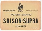 bieretiket België Saison Supra Potvin Grard Jemappes, Collections, Envoi, Utilisé, Autres types, Autres marques