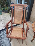 Chaise pliante ancienne en rotin 1950-1960, Antiquités & Art, Enlèvement ou Envoi
