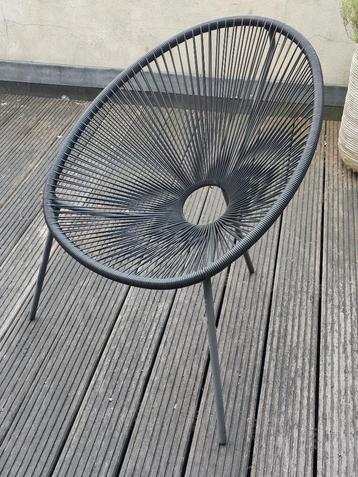 Tuinstoel zetel zwart/antraciet 4x beschikbaar voor biedingen