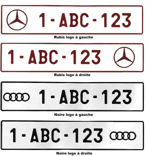 Plaque immatriculation alu avec logo, Auto-onderdelen, Overige Auto-onderdelen, Alfa Romeo, Amerikaanse onderdelen, Audi, BMW
