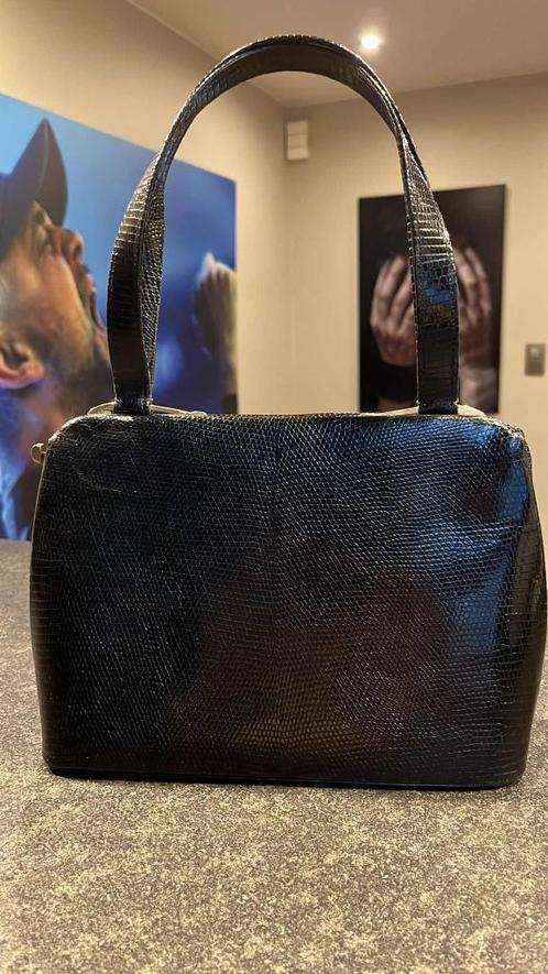Delvaux handtas lizard, Handtassen en Accessoires, Tassen | Damestassen, Gebruikt, Handtas, Zwart, Ophalen of Verzenden