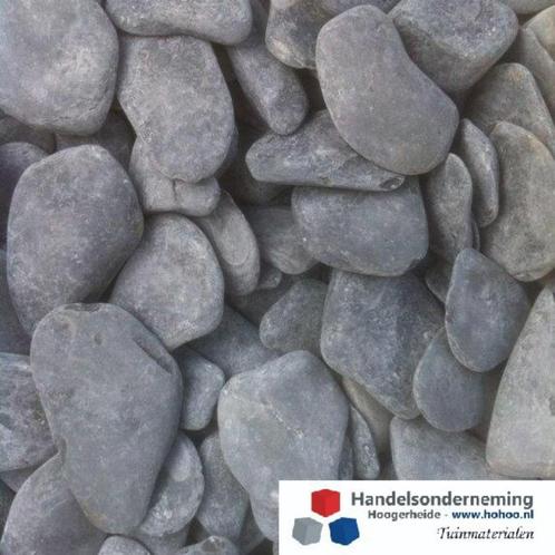 Flat pebbles zwart ronde platte siergrind decoratie border, Tuin en Terras, Grind, Keien en Split, Nieuw, Grind, Zwart, Verzenden