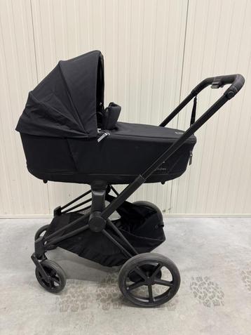 Poussette CYBEX e-Priam noire sépia, Autres marques, Tige de poussée réglable, Comme neuf, Enlèvement
