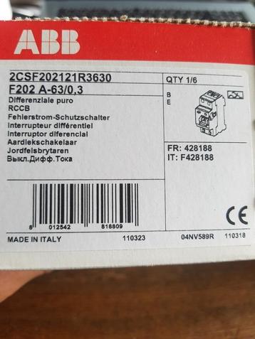 ABB differentieel schakelaar  ( 2P/4P )  en automaten beschikbaar voor biedingen