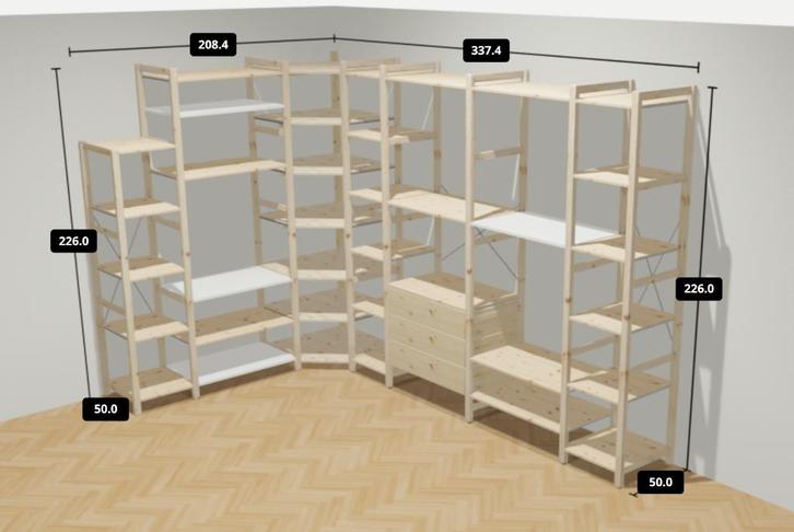Complete Ivar stellingenkast IKEA, Huis en Inrichting, Kasten | Stellingkasten, Zo goed als nieuw, Ophalen