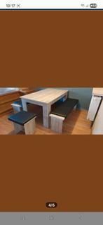 Tafel met banken en 2 kleine bankjes, Huis en Inrichting, Ophalen