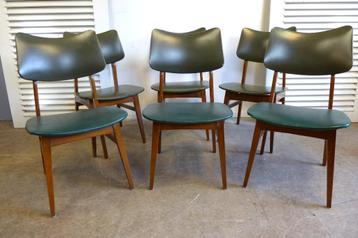 Prachtige set van 6 vintage retro stoelen beschikbaar voor biedingen