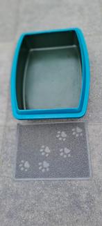 Kattenbak met bescherm deksel en voetmatje, Ophalen, Gebruikt, Open