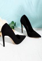 Mooie zwarte suede pumps met hoge hak, Nieuw, Zwart, Pumps, Verzenden