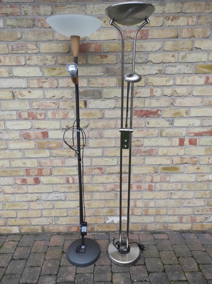 Staanlampen, 2 modellen te koop> zie foto's, Huis en Inrichting, Lampen | Vloerlampen, Gebruikt, 150 tot 200 cm, Ophalen