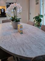 Travertin eettafel ovaal, Huis en Inrichting, Ophalen, Zo goed als nieuw, Ovaal