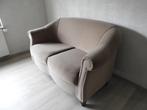 Tweezit bank, in velours , kleur beige, Ophalen, Gebruikt, Stof, Tweepersoons